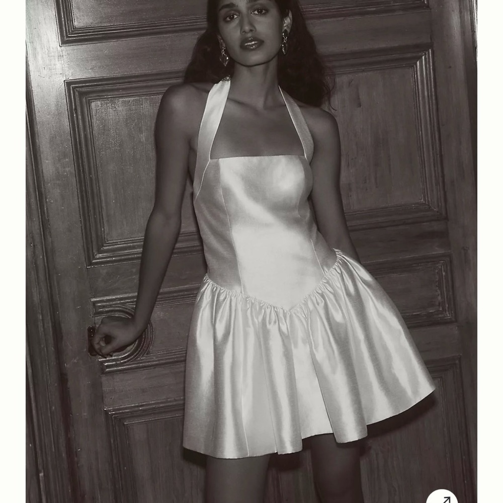 Elegant White Halter Mini Dress